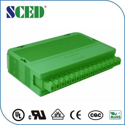 Green 3.81mm Pluggable Din Rail Mounting Accessories 16pin Automotive