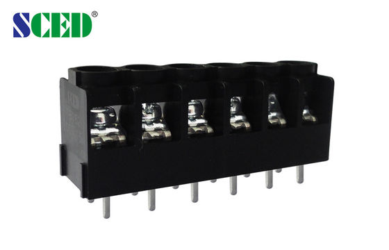 PBT Barrier Terminal Block 6.35mm Pitch 300V 15A Brass UL94 V0