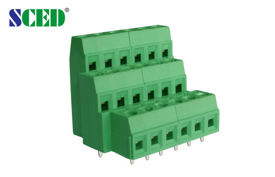Brass PCB Screw Terminal Block Triple Levels Euro Type Raising Series