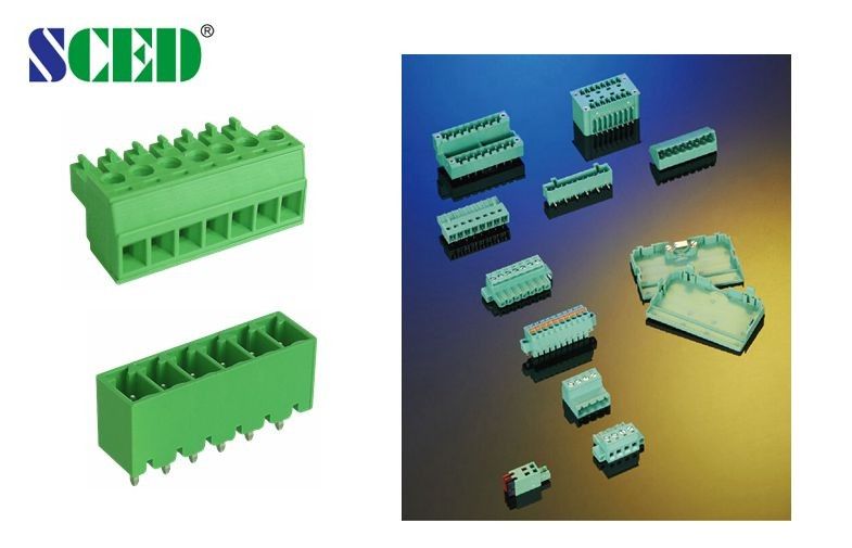 Pitch 3.81mm Pluggable Terminal Blocks 2-24 Poles Green Plastic Male Part