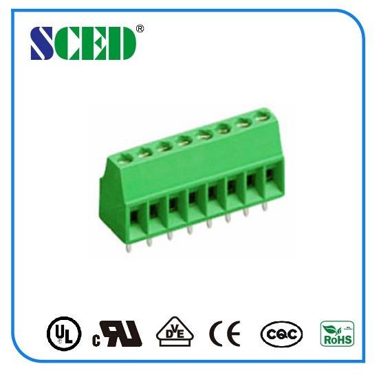 12 Poles Electronic Green pcb terminal block connector PA66 Pitch 2.54mm