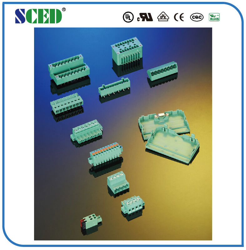 Plug - in Terminal Blocks Male , Female Terminal Block Connector 3.81mm 2P-24P  300V 8A