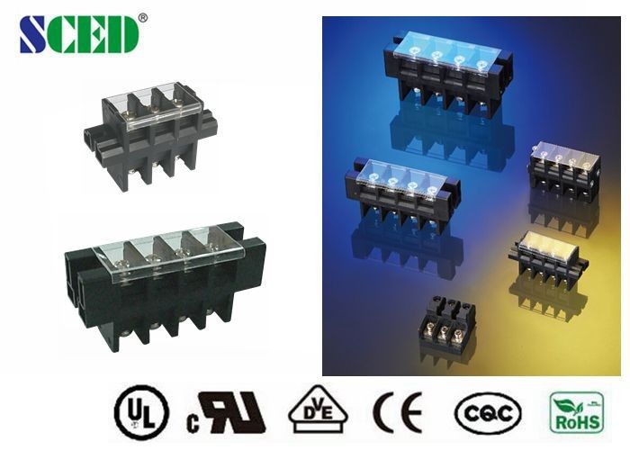 Feed Through PBT Screw Terminal Block Connector 600V 40A  13.00mm