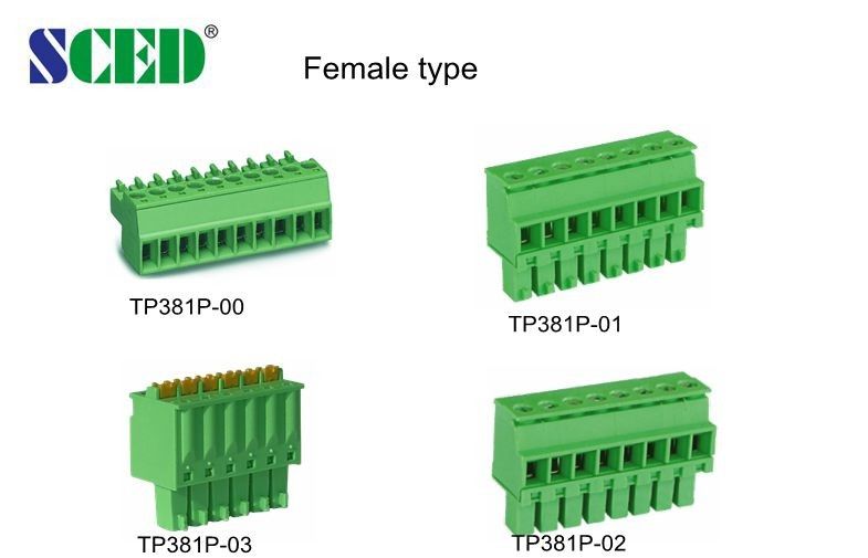 Vertical Wire Inlet Male Pluggable Plug In Terminal Block With 3.81mm Pin Header
