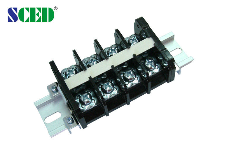 600V 60A Din Rail Mounted Terminal Blocks , 14.00mm Electrical Screw Terminal Blocks
