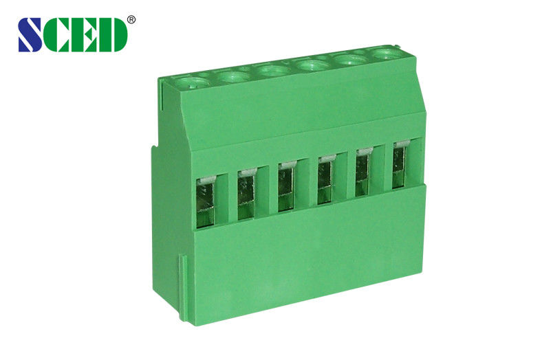 Euro Type PCB Screw Type Terminal Block 300V 15A Green 5.08mm Pitch Brass