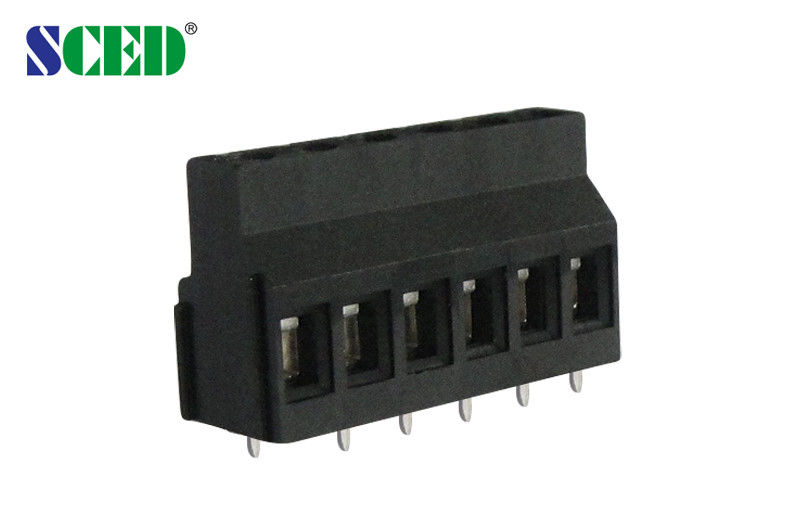 Black PCB Screw Terminal Block Brass Euro Raising Type Series 300V 10A 12-24 AWG