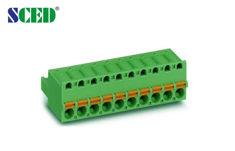5.08mm 300V 18A Screwless Terminal Block , Female Plug In Terminal Blocks 2P - 22P