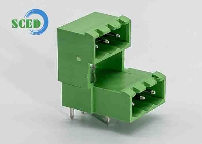 PA66 Pluggable Terminal Block Male Sockets Header Double Level Pitch 5.08mm 300V 18A