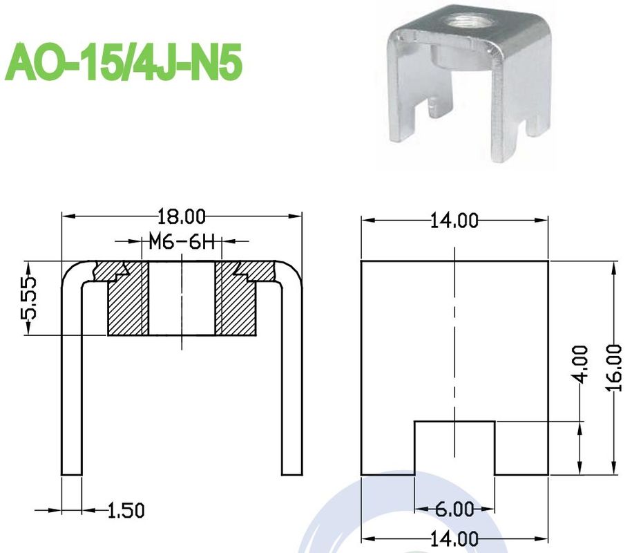 Metal Parts 100A M6 Steel Screw 10.00*16.50mm Electrical Terminal Block Accessories