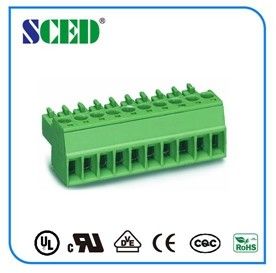 Female Type PCB Plug In Terminal Block 3.81mm 5.08mm Pluggable Green Connector
