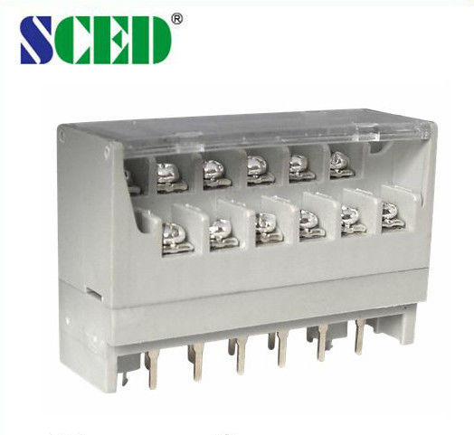 With Cover Dual Row Electrical Terminal Block M3 Brass Terminal 7.62mm Spacing
