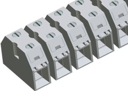 پیچ فولادی 50A ترمینال تغذیه از طریق پچ کانکتور 13.5mm 2-16 قطب مس