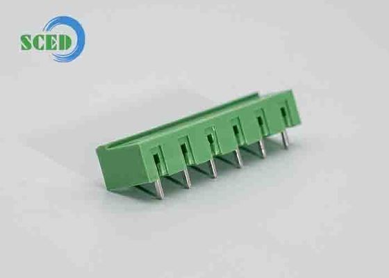 پلاگین PCB سبز در بلوک ترمینال برق 7.62mm PA66 300V 18A ترمینال مس
