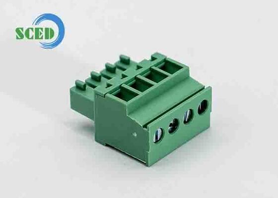 کانکتور الکتریکی بلاک ترمینال قابل وصل با 3000V AC / دقیقه ولتاژ مقاوم، تماس های 2P-20P و ورودی سیم 45 درجه
