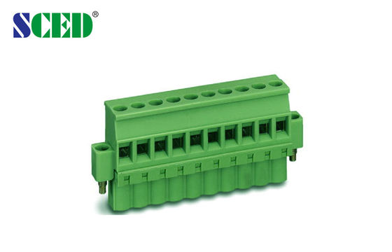 پلاگین زنانه PCB در بلوک ترمینال 300V 18A Din Rail با 2P - 22P