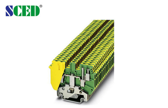 2.5mm2 عرض 5.2mm رنگ زرد و سبز Din Rail Series AWG 30 - 12 کاربرد آسانسور